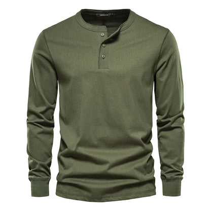 Christopher | Elegante camisa henley de manga larga para hombre