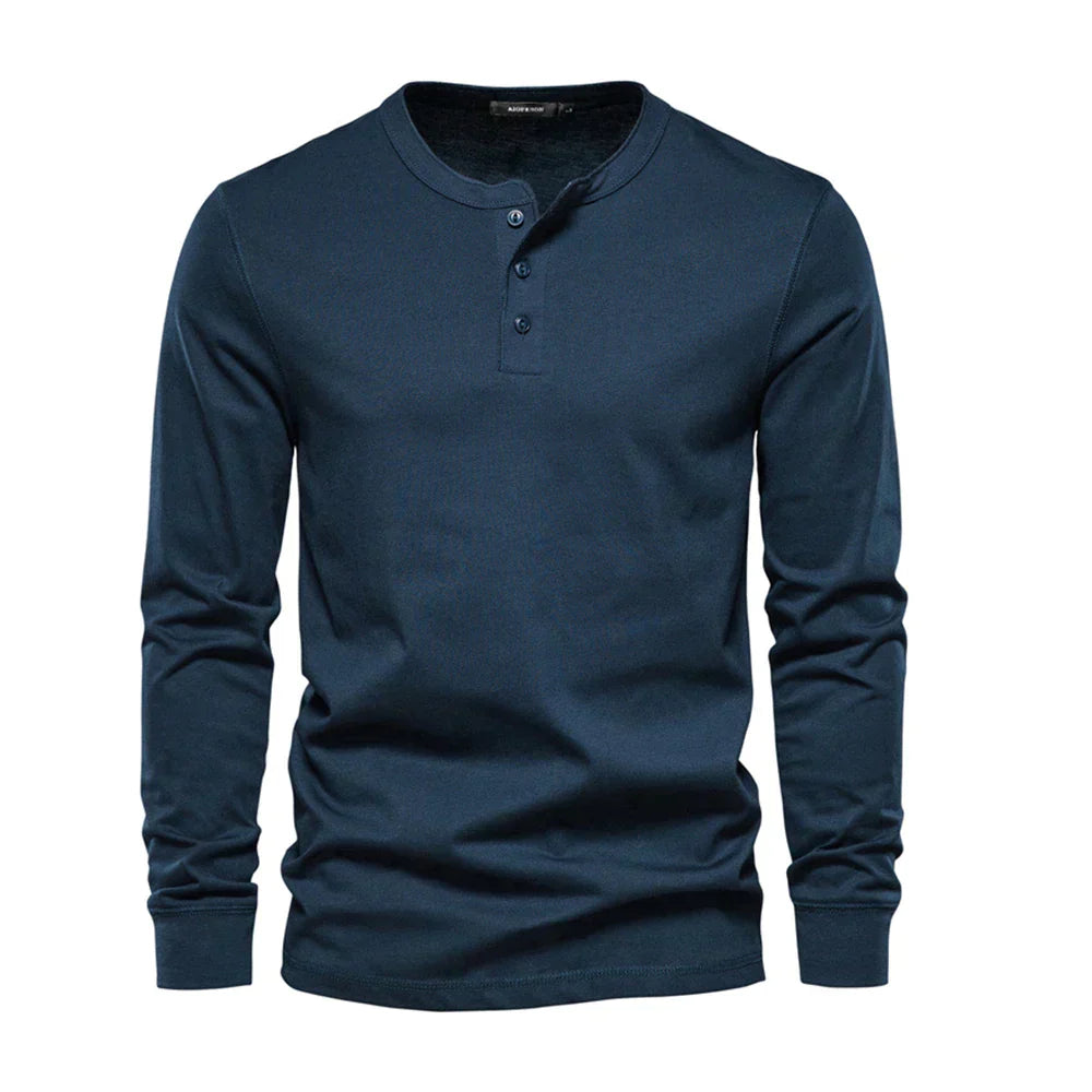 Christopher | Elegante camisa henley de manga larga para hombre