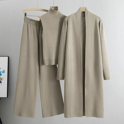 Jessica | Conjunto de tres piezas de cárdigan y pantalón para mujer