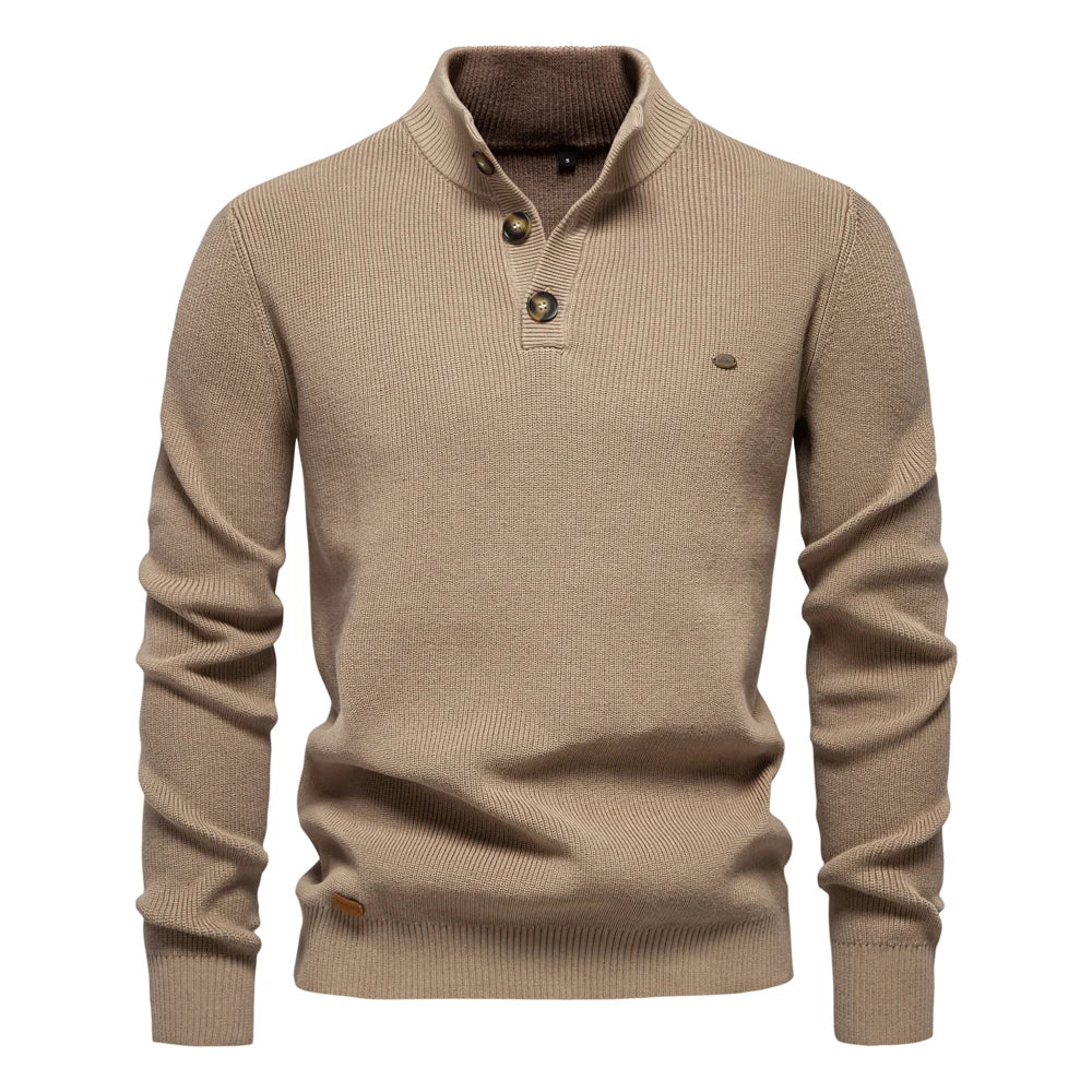Stylish Men's Sweater with Button Design