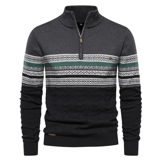 Henry™ - Elegante suéter Fair Isle con media cremallera