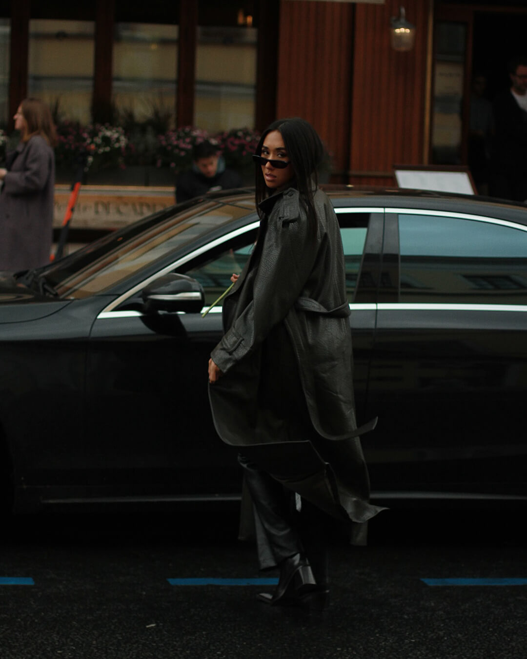 Audrey| Women’s Winter Long Trench Leather Coat