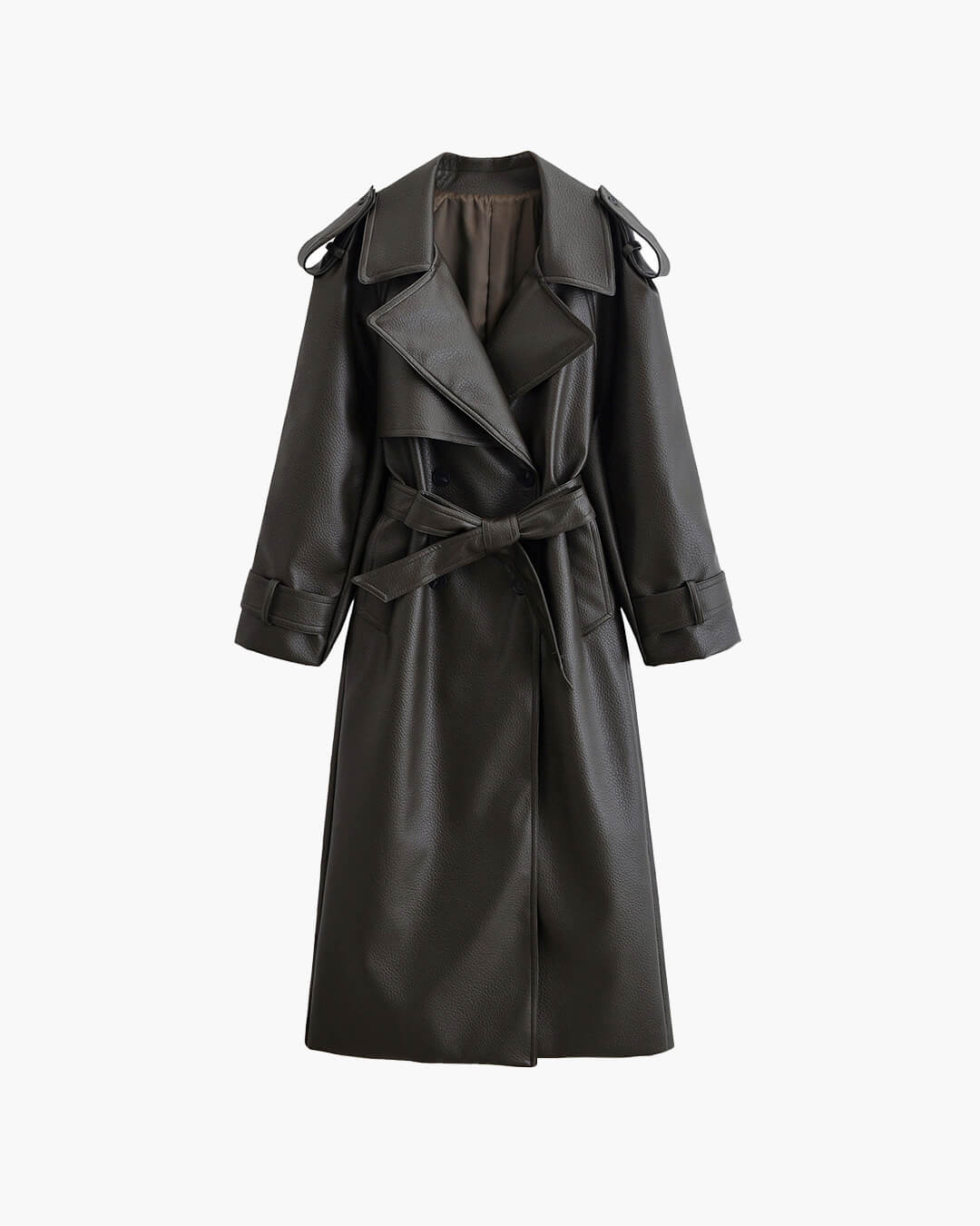 Audrey| Women’s Winter Long Trench Leather Coat
