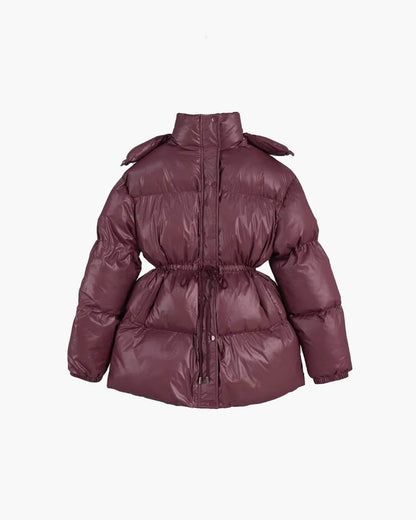 Chloe | Winter Drawstring Shiny Puffer Jacket