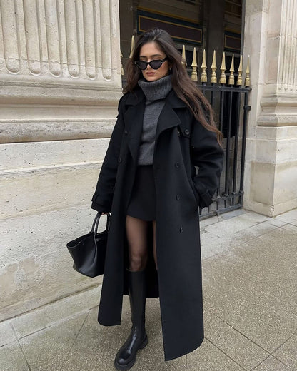 Clara | Winter Long Trench Wool Coat
