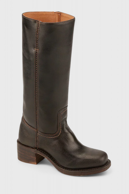 Women’s Leather Knee-High Boots with Heels