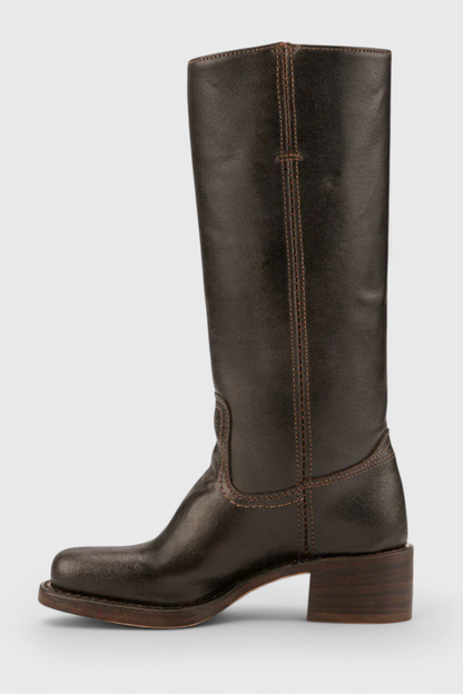 Women’s Leather Knee-High Boots with Heels