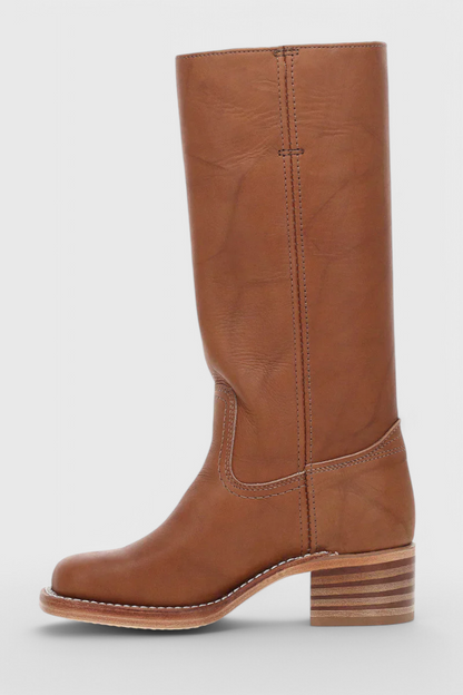 Women’s Leather Knee-High Boots with Heels