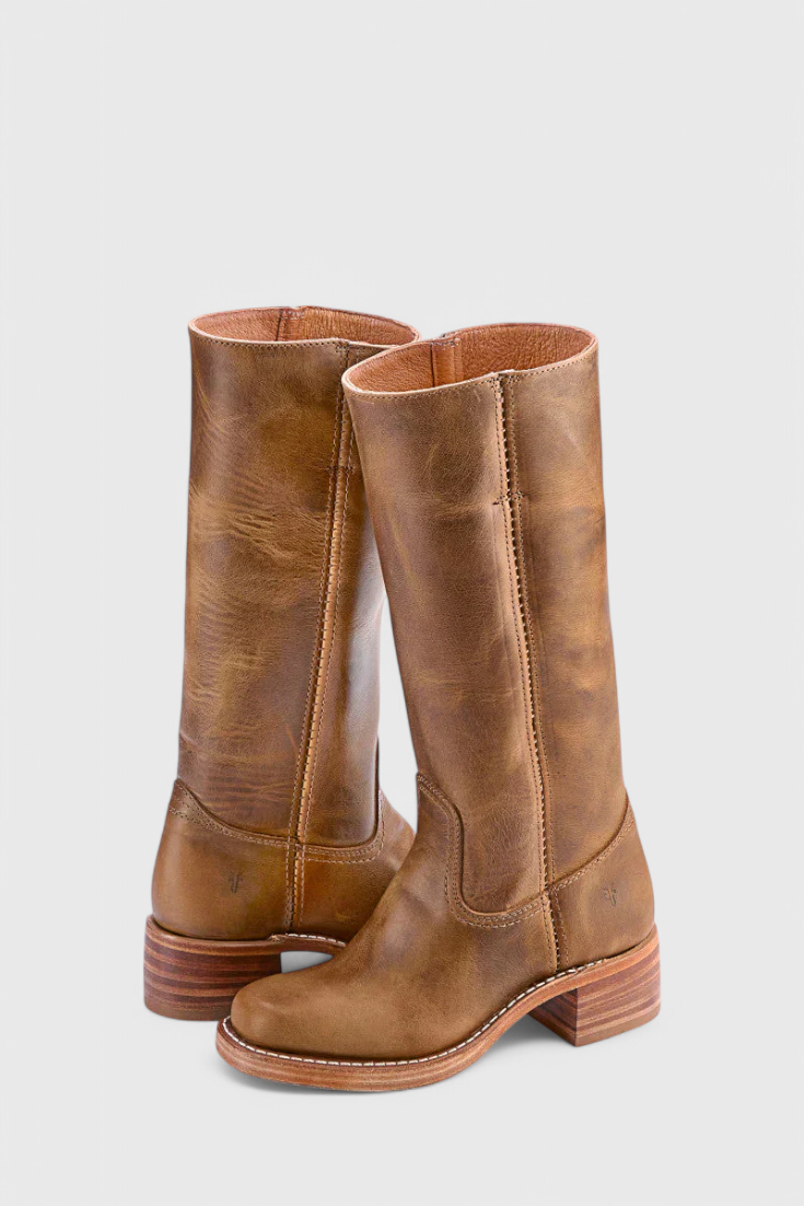 Women’s Leather Knee-High Boots with Heels