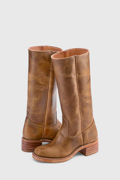 Women’s Leather Knee-High Boots with Heels