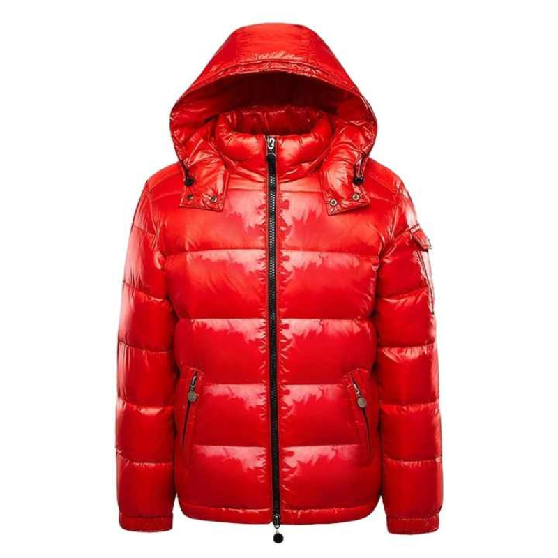 Men's Winter Quilted Jacket with Hood and Zip