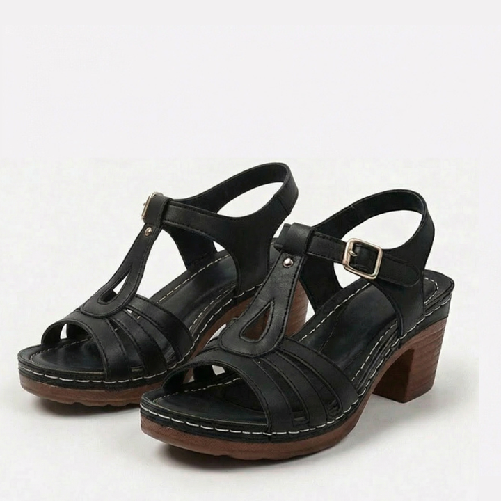 Solara™ – Roman Cutout Block Heel Sandals