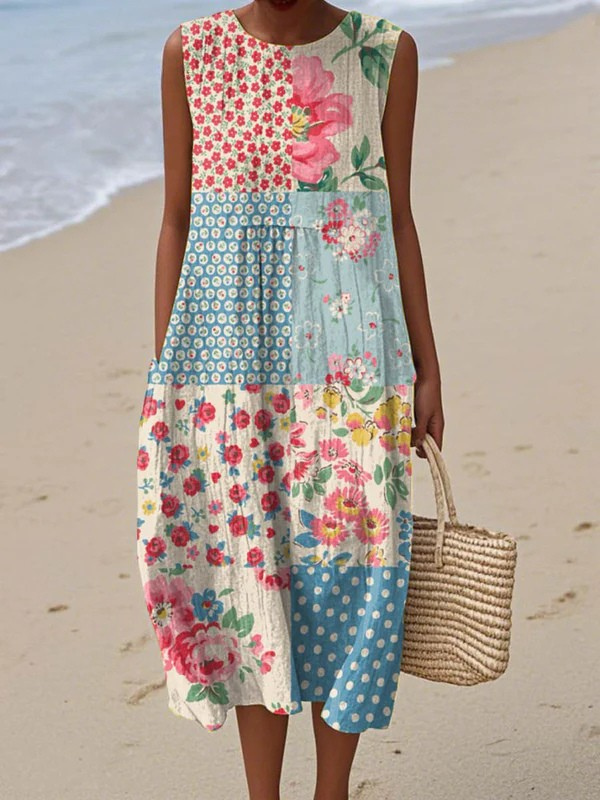 Vestido midi de patchwork Anna™