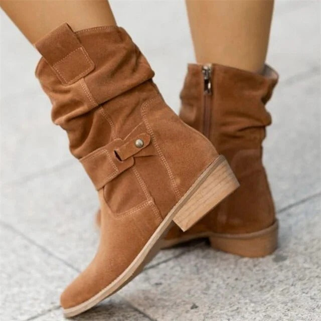 Ashley | Botines holgados de ante de invierno para mujer