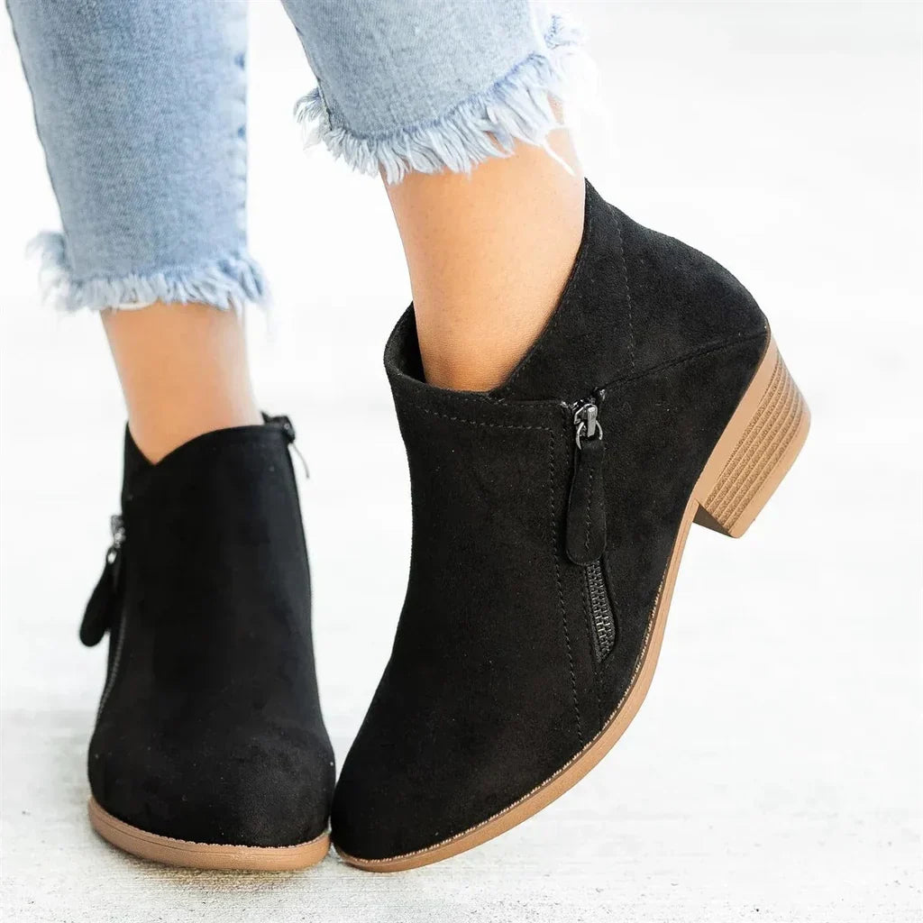 Caroline | Botas elegantes de tacón con cremallera para mujer