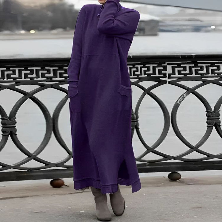 Knitted Maxi Dress – Cozy Long Sleeve Oversized Winter Dress