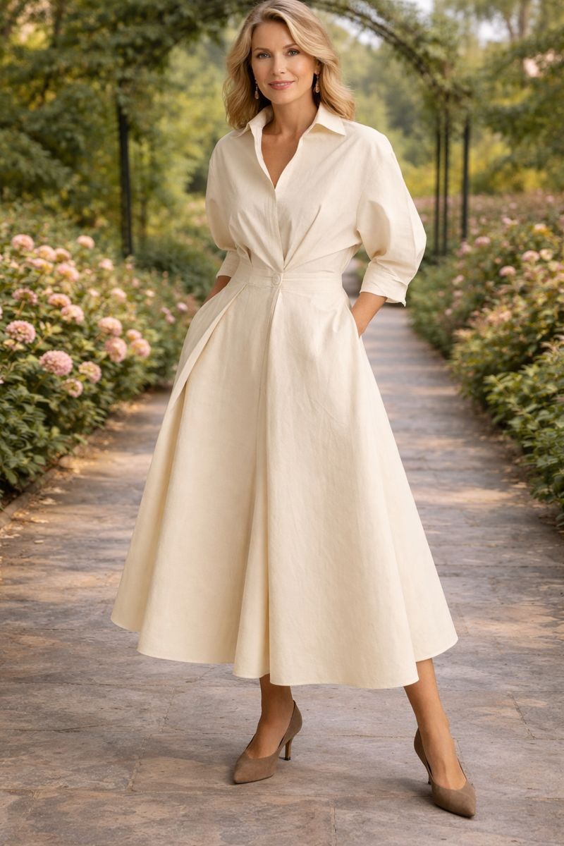 Monroe | Vestido largo fluido con frente cruzado