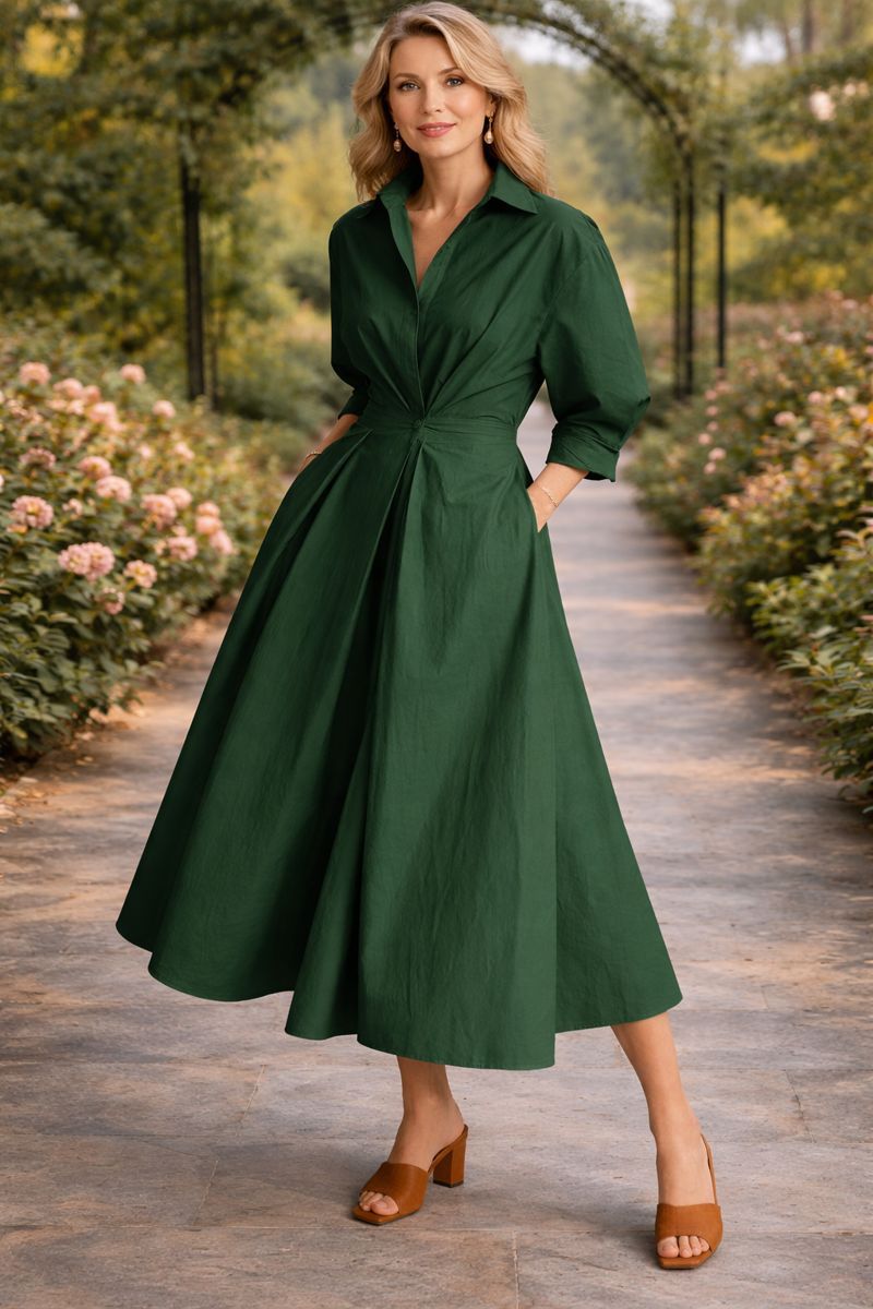 Monroe | Vestido largo fluido con frente cruzado
