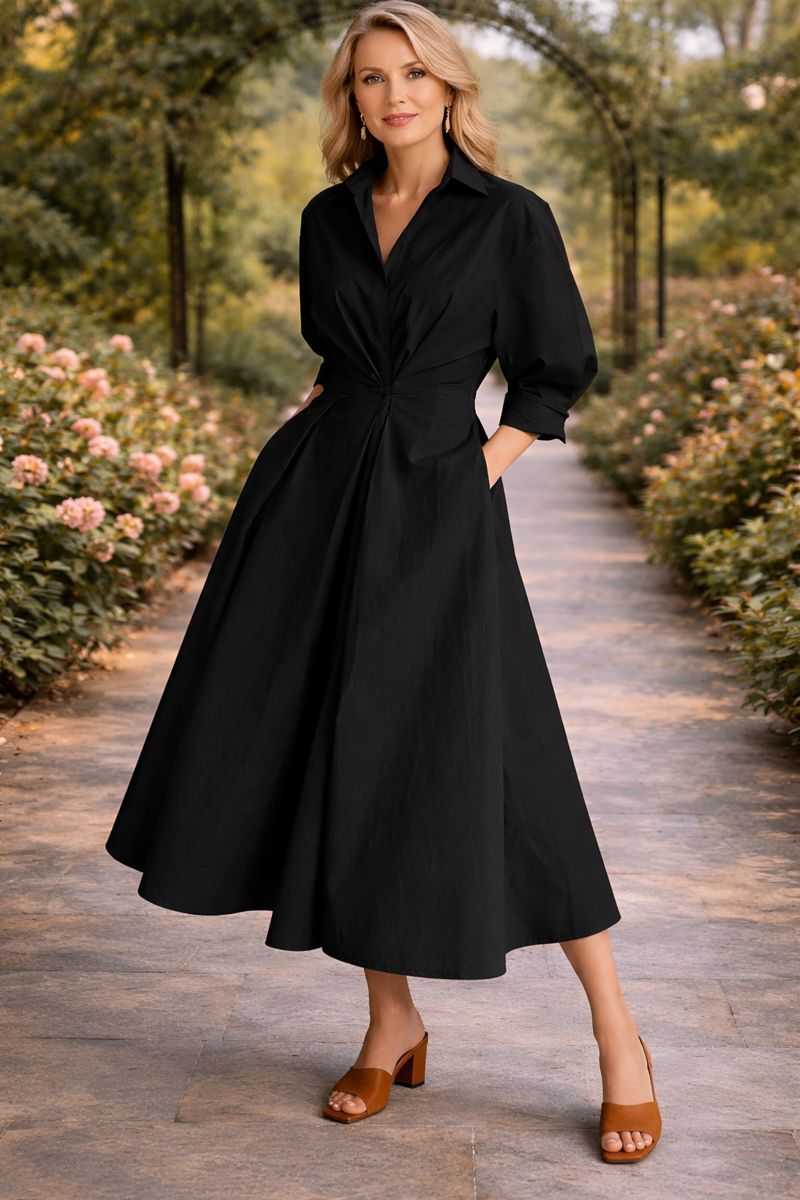Monroe | Vestido largo fluido con frente cruzado