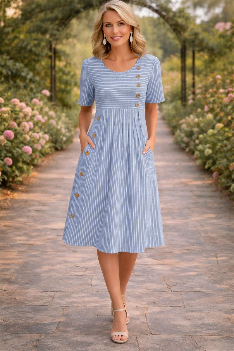 Vestido midi de rayas Wanda™