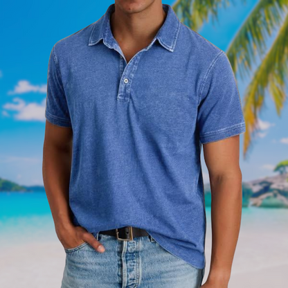 Classic Washed Casual Polo Shirt