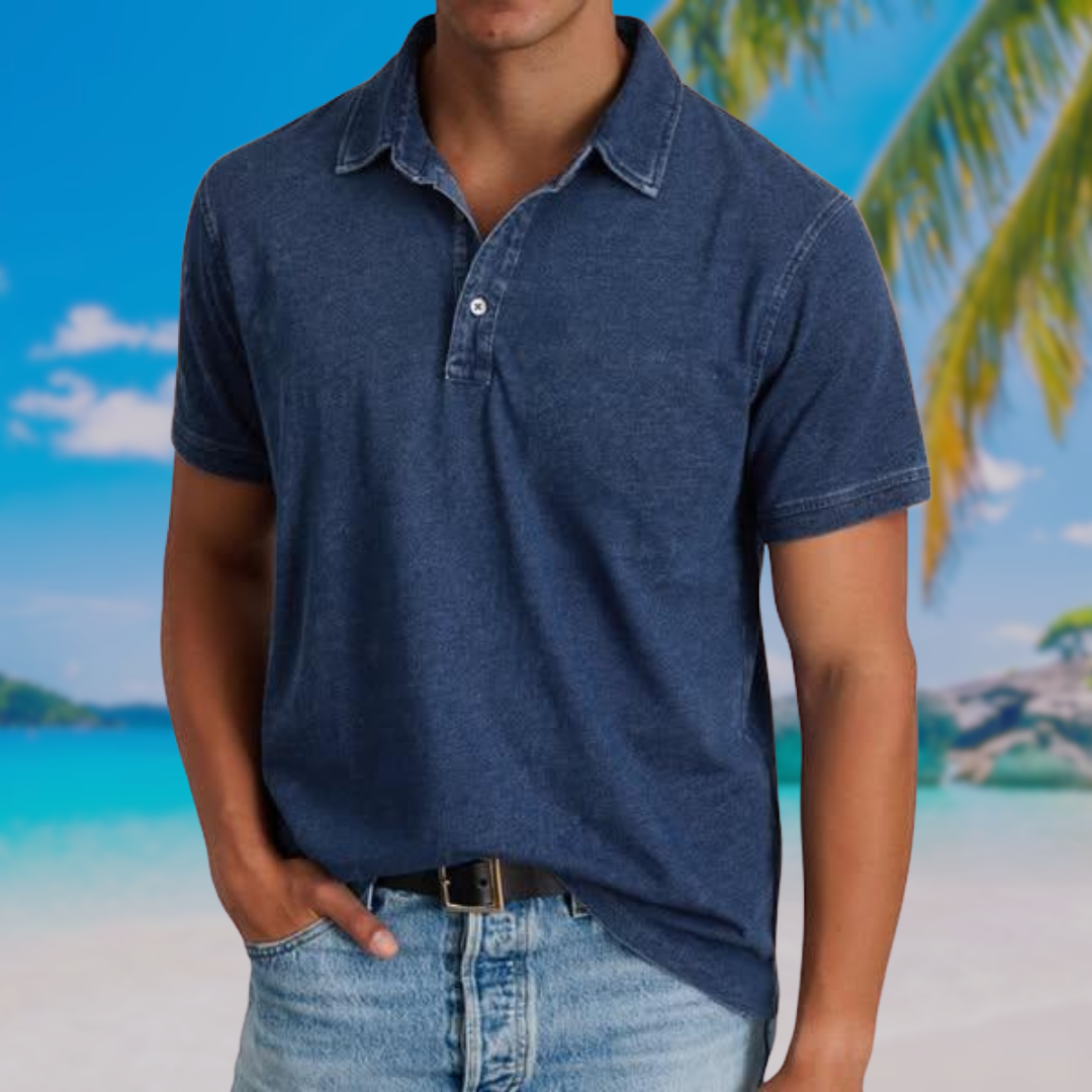 Classic Washed Casual Polo Shirt