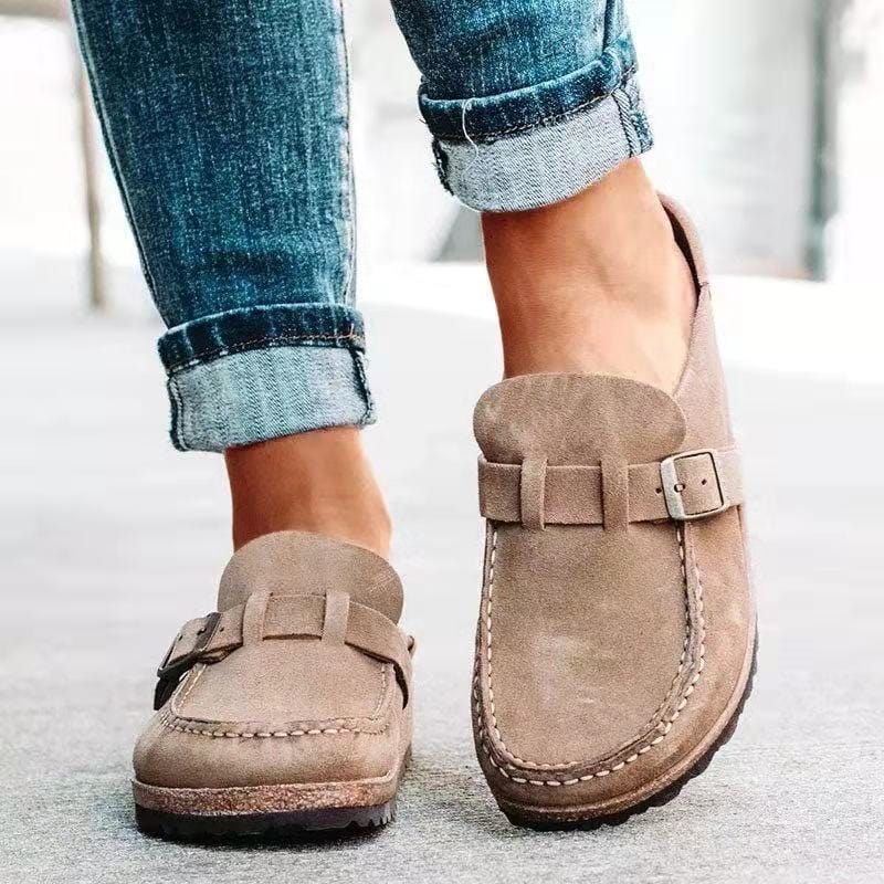 Women’s Casual Buckle Slip On Real Leather Loafers