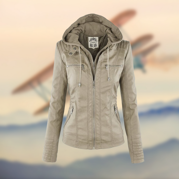 Women’s Trendy Zip-Up Biker Jacket