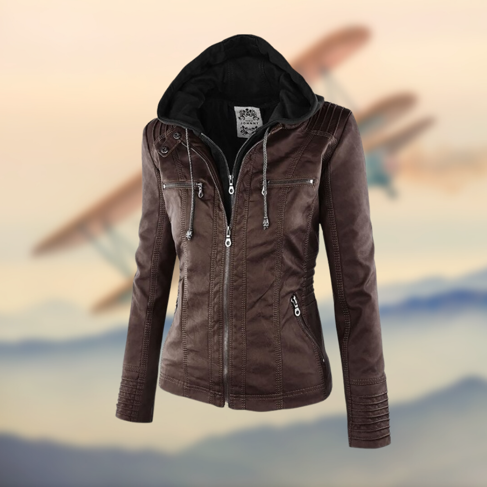 Women’s Trendy Zip-Up Biker Jacket