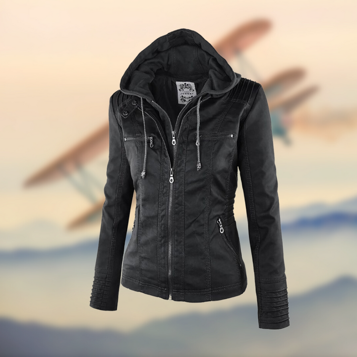 Women’s Trendy Zip-Up Biker Jacket
