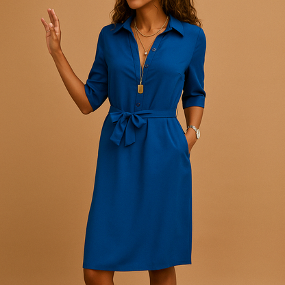 Chloe | Vestido camisero con cinturón para mujer de primavera