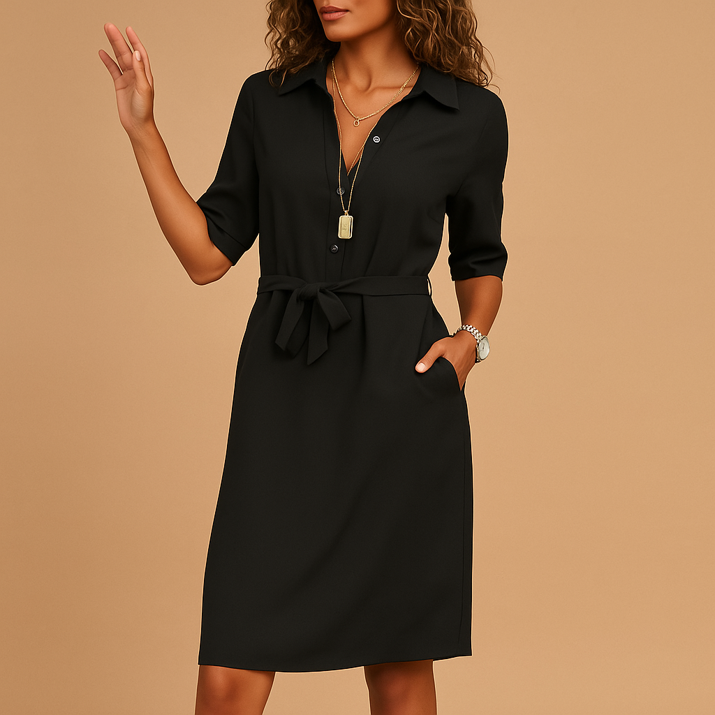 Chloe  | Women’s Spring Belted Shirt Dress