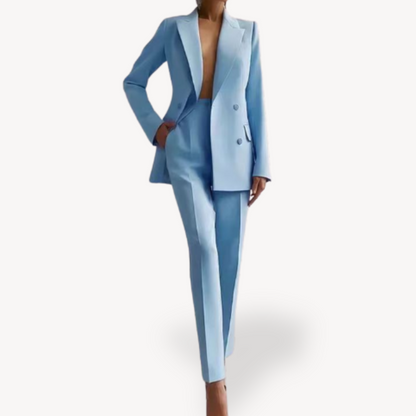 Fiona | Conjunto de traje formal a medida para mujer con blazer largo