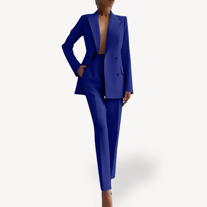 Fiona | Conjunto de traje formal a medida para mujer con blazer largo