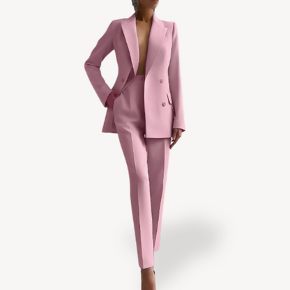 Fiona | Conjunto de traje formal a medida para mujer con blazer largo