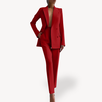 Fiona | Conjunto de traje formal a medida para mujer con blazer largo