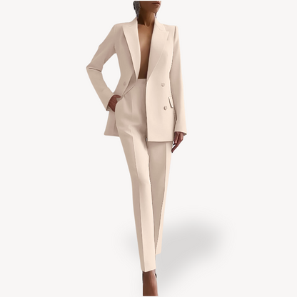 Fiona | Conjunto de traje formal a medida para mujer con blazer largo