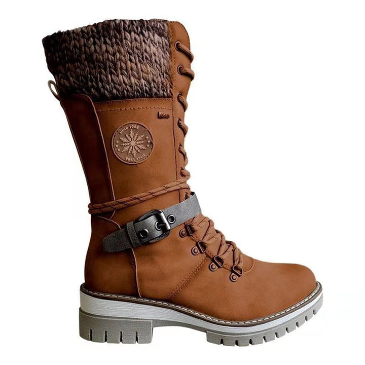 Women’s Lace-Up Winter Boots with Knit Cuff