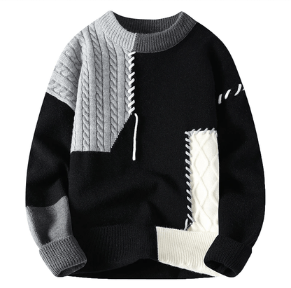 Jasper | Men Patchwork Knit Casual Winter Sweater