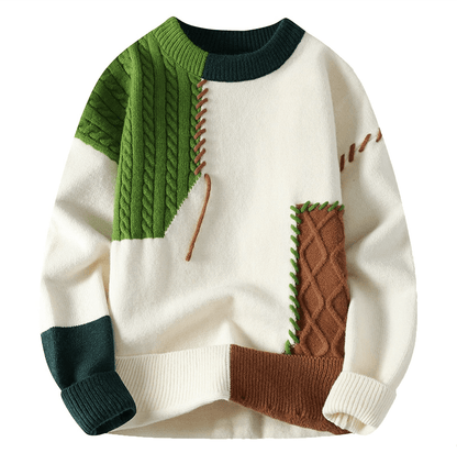 Jasper | Men Patchwork Knit Casual Winter Sweater
