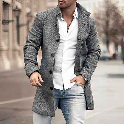 Harry | Elegante abrigo largo abotonado para hombre