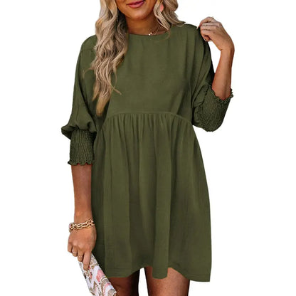 Casual Loose Fit Short Sleeve Mini Dress