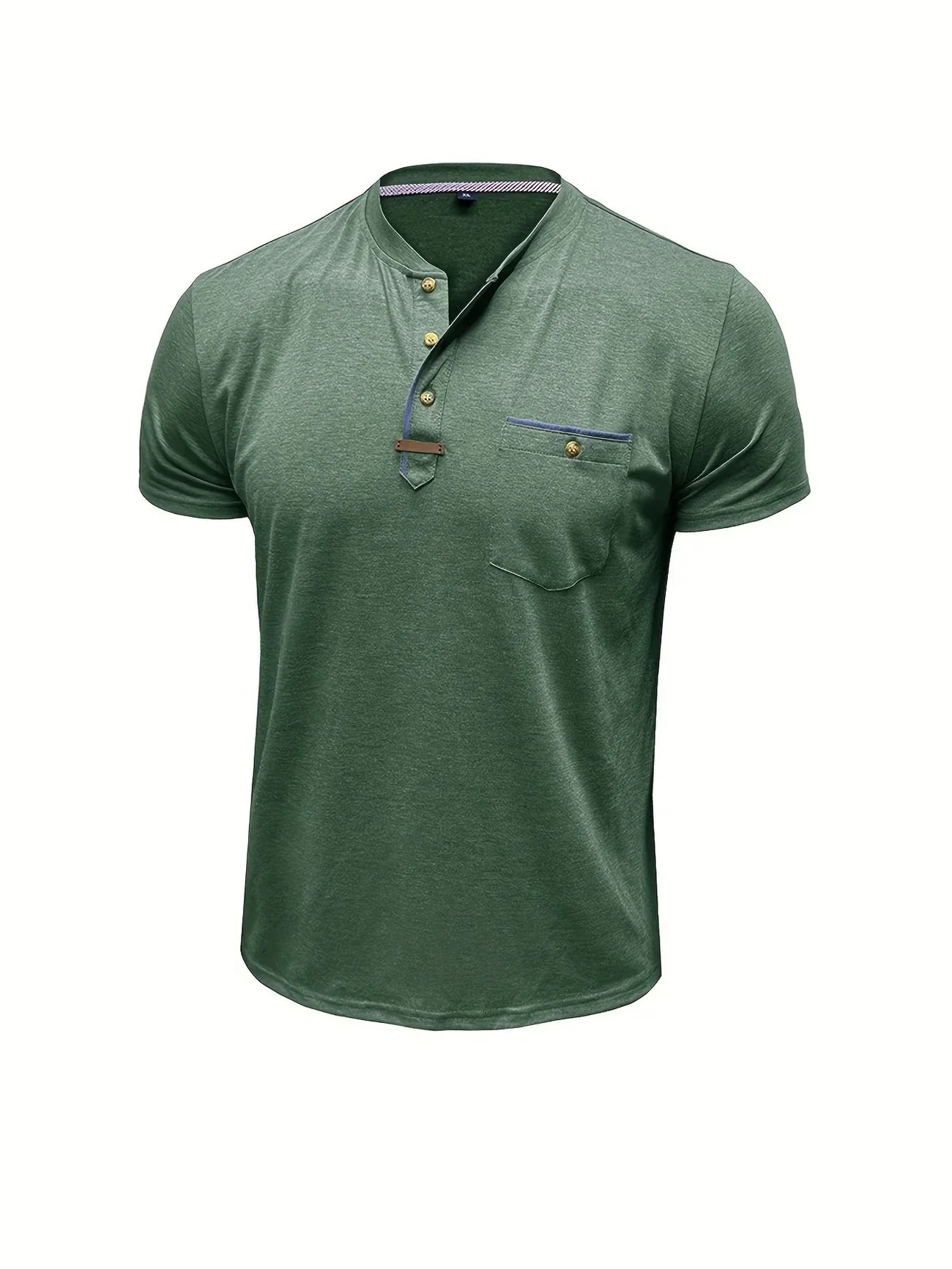 Slade | Camisa clásica de cuello redondo con bolsillo