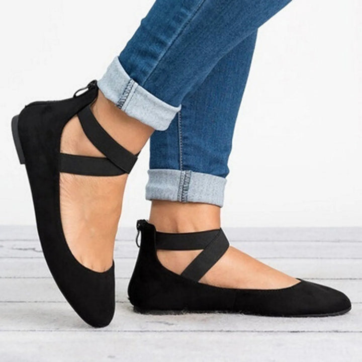 Women’s Spring Cross-Strap Real Leather Ballet Flats