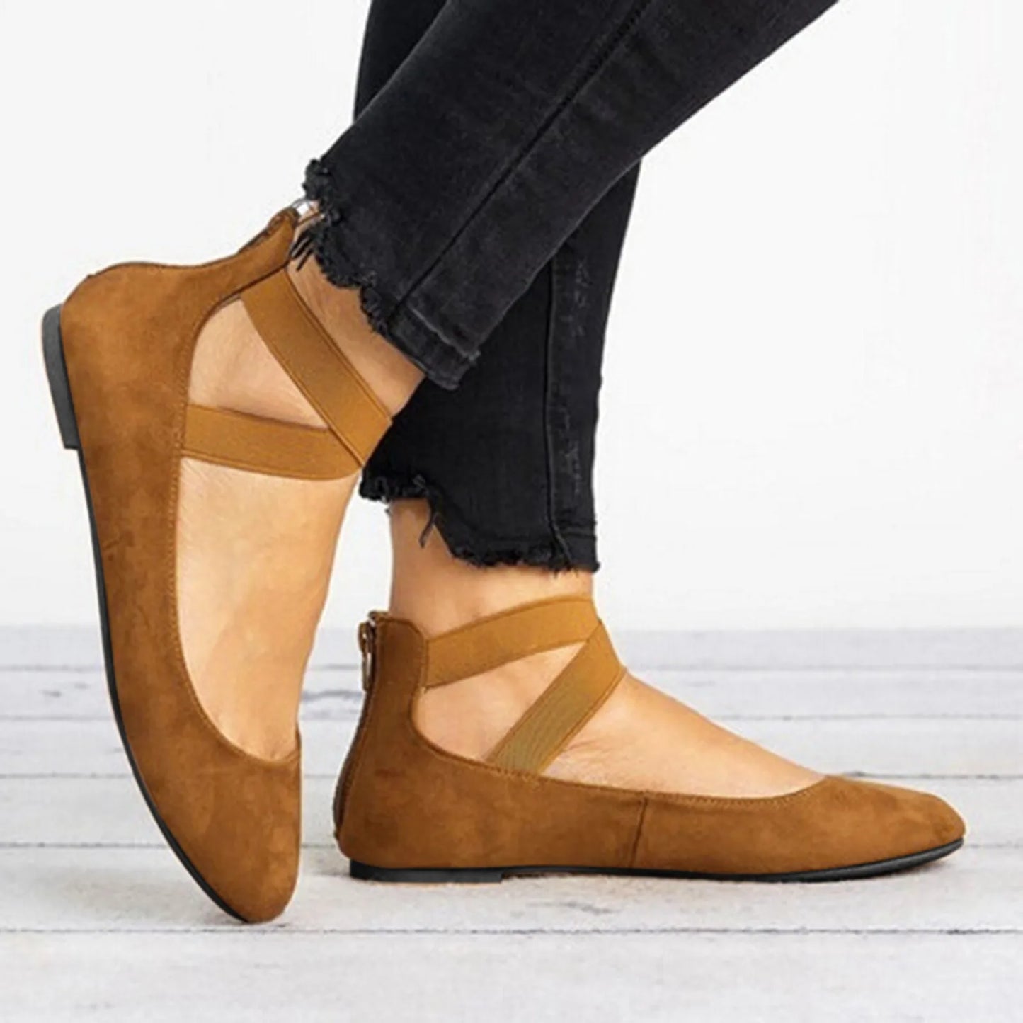 Olivia | Women’s Spring Cross-Strap Ballet Flats