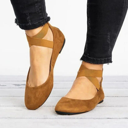 Olivia | Women’s Spring Cross-Strap Ballet Flats