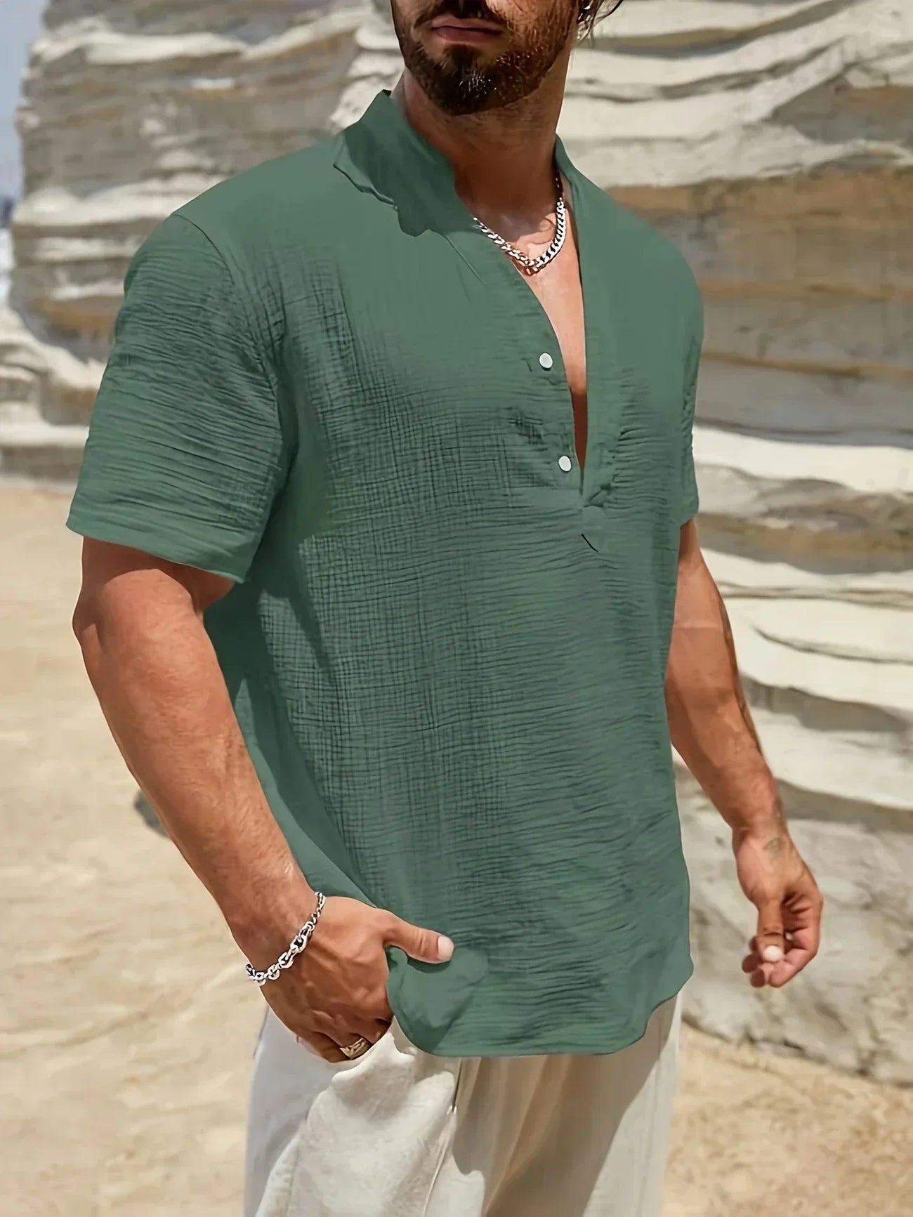 Cozy Stand-Collar Summer Shirt