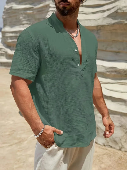 Cozy Stand-Collar Summer Shirt