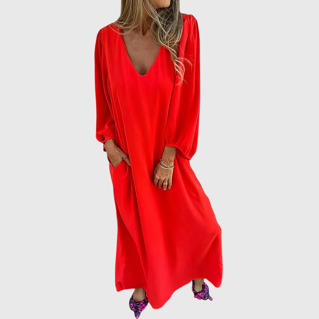 Long Boho Dress with Pockets
