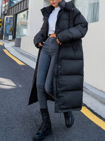 Jessica | Chaqueta acolchada larga con capucha para mujer